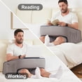thumbnail image 7 of Soft Lap Desk Pillow for Adult, Extra Large Reading Pillow with Pocket, Arm Rest Pillow, Memory Foam Bed Rest Pillow can Reading, Working in Bed Floor Sofa (Grey), 7 of 7