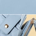 thumbnail image 4 of Cartera para mujer de cuero plegable pequeño bolsillo con cremallera tarjetero con ventana de identificación, clips de viaje de moda, 4 of 5