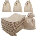 thumbnail image 2 of Bolsas de arpillera con cordón para regalo, saco de yute de lino para almacenamiento de joyas, recuerdo de boda, fiesta, 5/10 piezas, 2 of 4