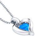thumbnail image 2 of 1 ct Created Blue Opal Pendant Necklace in Sterling Silver, 18", 2 of 3
