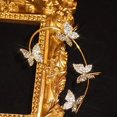 thumbnail image 2 of 1 par de pendientes de mariposa con puños de circonitas, pendientes de mariposa que se envuelven alrededor de las orejas, pendientes de mariposa, clips de oreja de mariposa de circonitas brillantes, pendientes vintage (plata) JM, 2 of 4