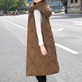 thumbnail image 5 of IROINNID Women's Comfy Mid-Long Coat Solid Color Zip Up Overcoat Long Sleeve Hoodie Outwear, Coffee, 5 of 8