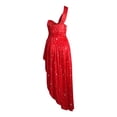 thumbnail image 6 of DHFJKG Formal Dresses For Women Glitter One Shoulder Solid Color High Waist Irregular Hem Long Dress Sweetheart Neck Party Prom Trendy Dresses, 6 of 8