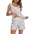 thumbnail image 4 of MLDRA Pajamas for Women Set Pj Sets Cute Tank Shorts Soft 2 Piece Lounge Set Ladies Sleepwear Summer Pj Blue L, 4 of 8