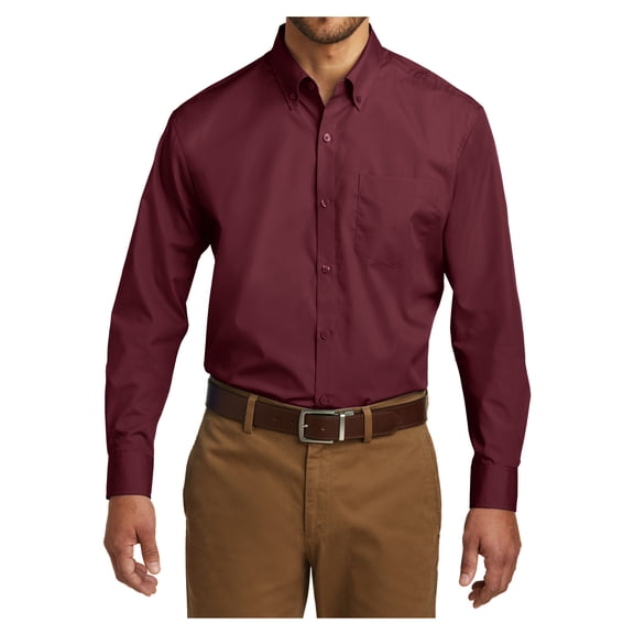 Mafoose Men's Long Sleeve Uniform Male Carefree Shirt Burgundy x-Small