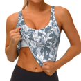 thumbnail image 4 of Haiem Lilies Flowers Pattern Womens Sports Bra - U Neck Padded Low Impact Yoga Bra Workout Crop Top Gym Moisture-Wicking Workout Vest -Small, 4 of 9