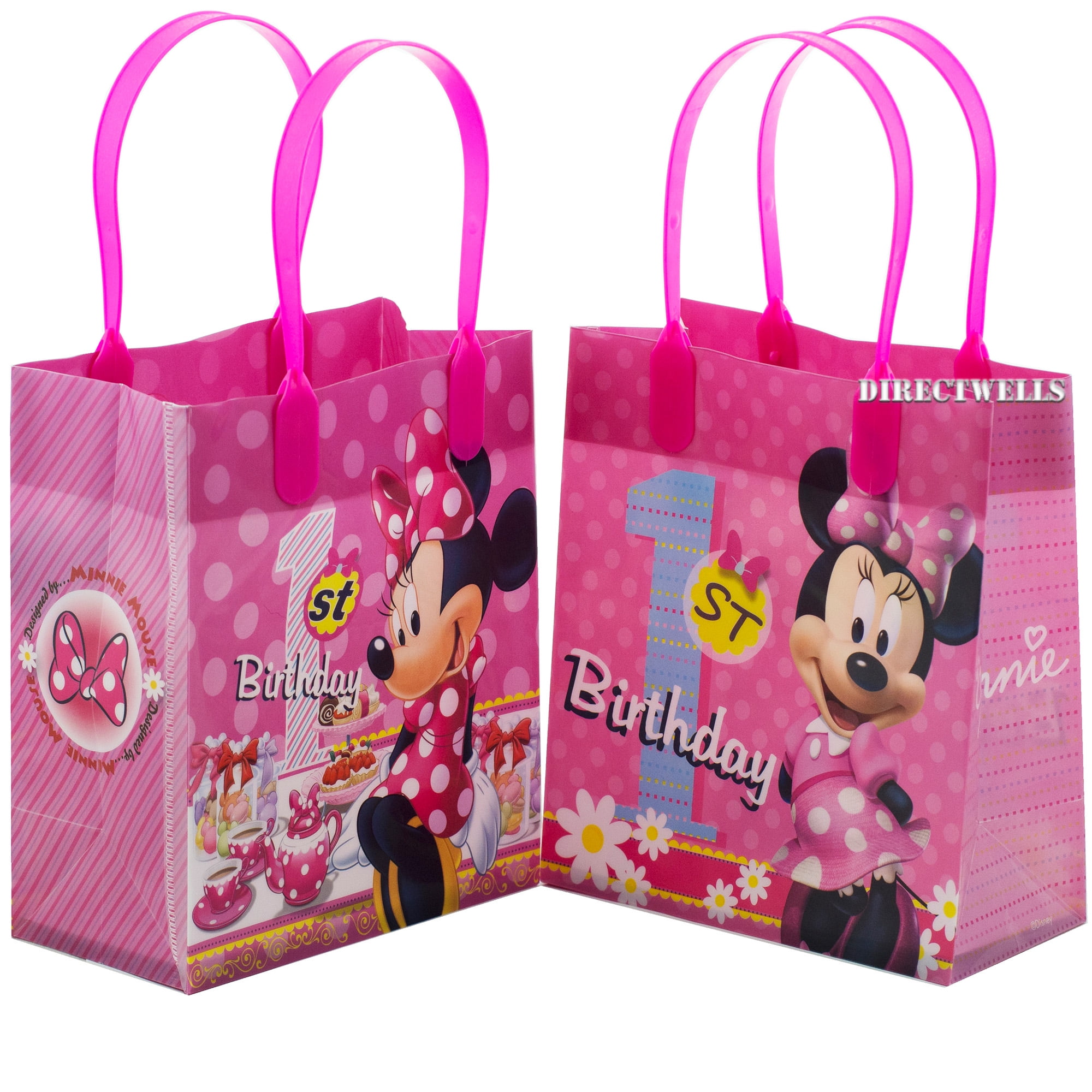Minnie Mouse 1st Birthday 12 Reusable Small Goodie Bags