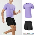 thumbnail image 2 of Weiqiqre Mens Casual 2 Piece Outfits-Short Sleeve Athletic Set Oversize T-Shirts Drawstring Tracksuit Set, 2 of 7