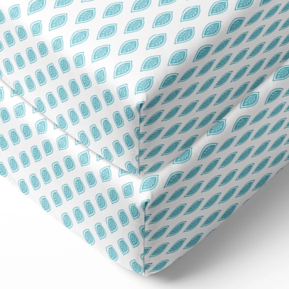 Bacati - Crib or Toddler Bed Fitted Sheet, Paisley Isabella Purple/Aqua/Lilac