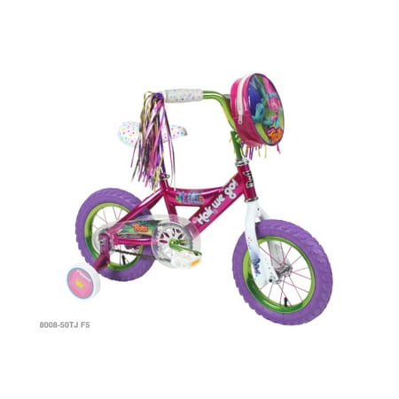 Trolls 12u0022 Kids Bike with Training Wheels - Pink/Purple