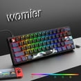 thumbnail image 4 of WK61 Wired Gaming Keyboard, 60% Percent RGB Backlit Mechanical Keyboard Gasket Mount with PBT Keycaps, Compact 61 Keys Hot Swappable Cream Switch, for Windows Laptop PC Mac, Black, 4 of 6