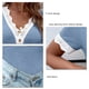 thumbnail image 5 of Camisa de Punto de Manga Corta para Mujer Cuello en V Empalme de Encaje Elegante Transpirable Slim Fit Camisa de Punto para Mujer Top para el Trabajo Diario Azul Claro XL, 5 of 6