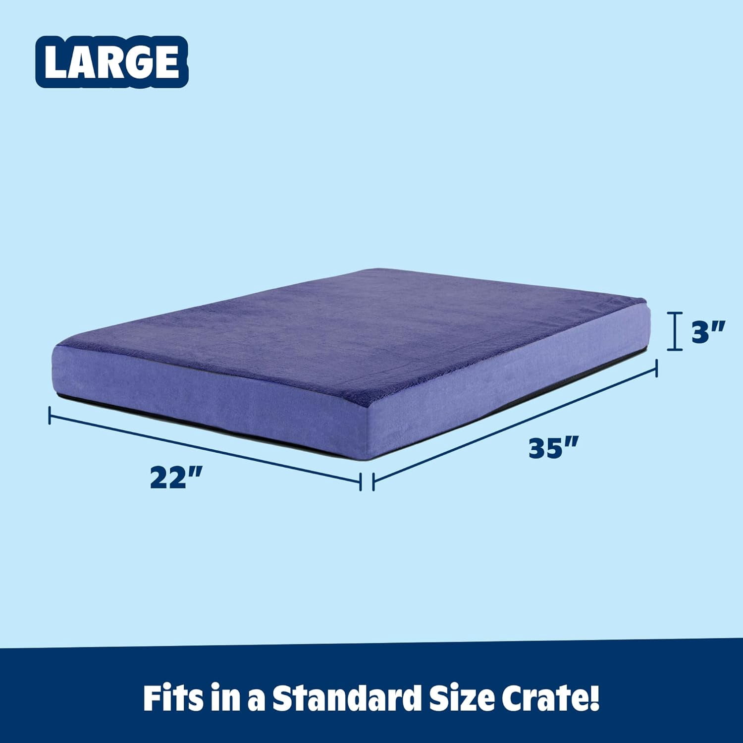 Orthopedic Dog Bed with Memory Foam, Premium Comfort for Joint Relief and Restful Sleep, Durable and Easy to Clean - Navy, Medium
