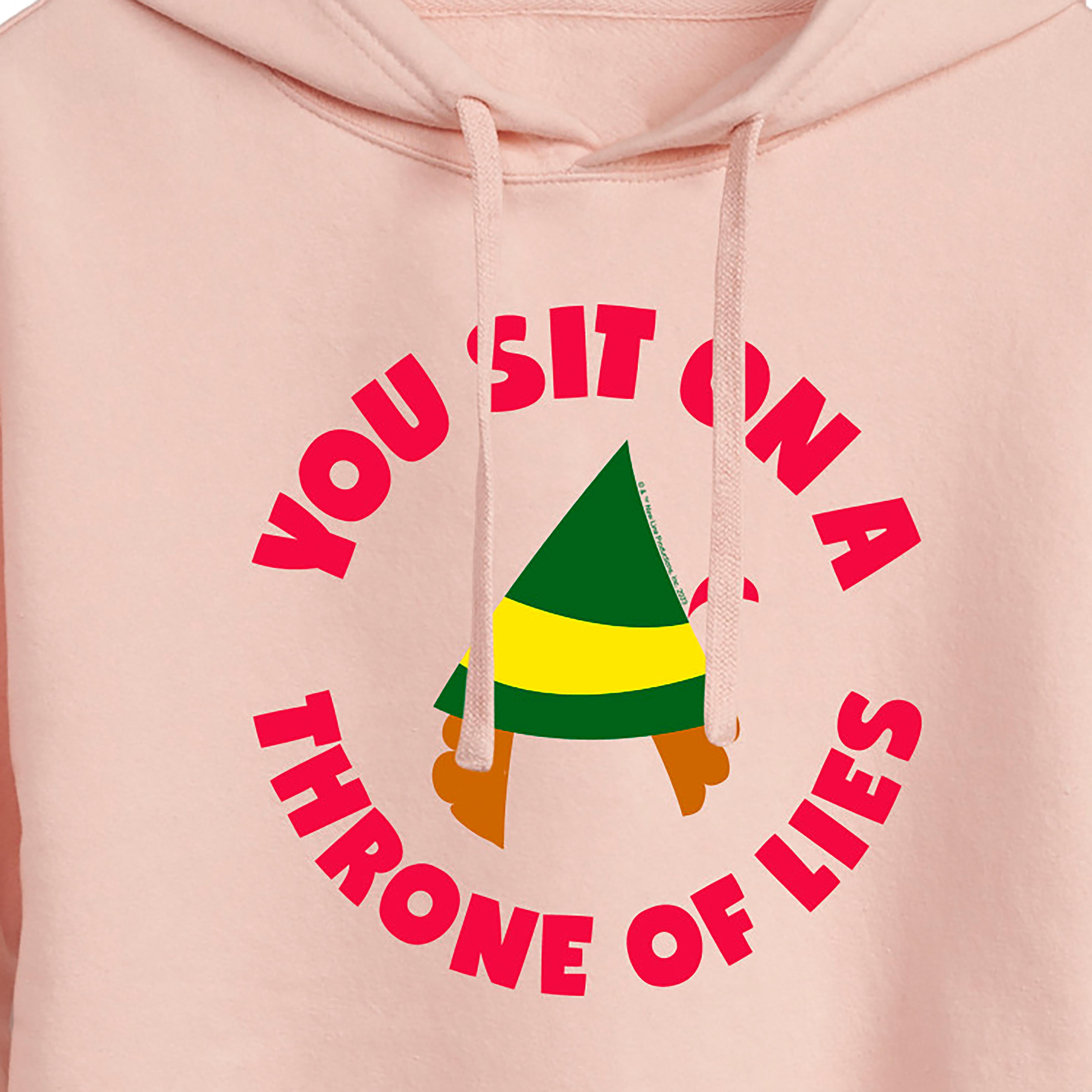 ELF - Christmas Throne of Lies - Juniors Cropped Pullover Hoodie