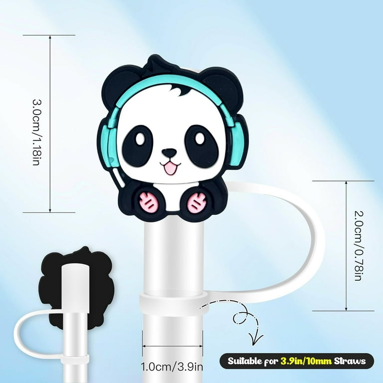 8Pcs Straw Covers Cap For Tumblers, Cute Cartoon Straw Topper