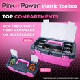 thumbnail image 3 of Pink Power Pink Tool Box for Women - Sewing, Art & Craft Organizer Box Small & Large Plastic Tool Box with Handle - Pink Toolbox Sewing Box Tool Storage Box - Portable Mini Locking Tool Boxes (2 Pack), 3 of 5