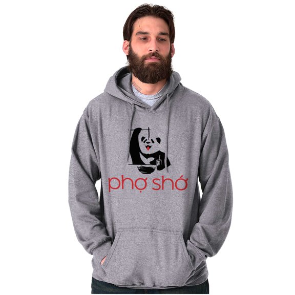Funny Food Noodle Pun Pho Sho Panda Hoodie Sweatshirt Women Men Brisco Brands S