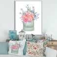 thumbnail image 2 of Designart 'Pink Roses With Gift Box' Farmhouse Framed Canvas Wall Art Print, 2 of 5