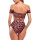 thumbnail image 2 of Bikini de Mujer con Estampado de Leopardo y Bikini de Frente con Trajes de baño de Dos Piezas Estampado de leopardo rojo Medio Estampado de leopardo rojo Medio Xishao ropa, 2 of 2