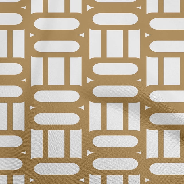 oneOone Polyester Spandex Brown Fabric Geometric Sewing Material Print Fabric By The Yard 56 Inch Wide