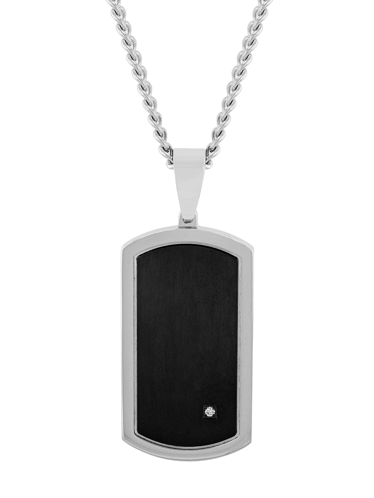 Mens Lab-Grown Diamond Accent Two-Tone Stainless Steel Pendant Necklace & Bracelet Set, Set of 3