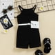 thumbnail image 2 of Ropa Para Bebé (Niño O Niña), Atuendo Para Niño Pequeño, Chaleco De Algodón De Color Sólido A La Moda, Riñonera, Mono, Traje Negro, 2 of 9