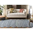 thumbnail image 3 of Indian Handmade Braided Blue Color Cotton , Denim with Natural Jute Area Rugs , Home Decor Carpet Size 2.6 x 6 Feet ( 75 cm x 180 cm ), 3 of 5