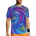thumbnail image 2 of T Shirt For Men Pink And Purple Swirls Gym Beach Abstract Retro Art Vintage Fashion Tshirt For Mens, 2 of 7