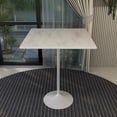 thumbnail image 3 of LeisureMod Verve Collection Modern Bar Height Table White Base with 36" Square Marbleized White Laminated  Top, 3 of 10