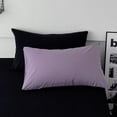 FPWNGL Comfortable Purple Korean Bedding Set with Soft Black Bed Sheet