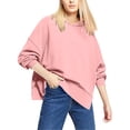 thumbnail image 1 of Timegard Oversized Sweatshirt for Women Hooded Side Split Casual Pullover Tops Sport Workout Solid Color Top, 1 of 1