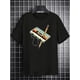 thumbnail image 2 of Camiseta con estampado de casete retro para hombre: cuello redondo informal, mezcla de poliéster y elastano, ligeramente elástica, tejido de punto de verano para adultos, hombres, mujeres, adolescente, 2 of 6