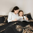 thumbnail image 6 of Homewish Fashion Initial Letter Bedding Comforter Set, Chic Monogrammed A Twin Comforter Sets, Kawaii Cheetah Bowknot Reversible Bedding Set, Breathable Home Decor, 2-Piece, 6 of 9