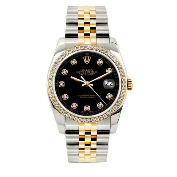 Pre-Owned Rolex Datejust 36 mm Two-Tone Yellow Gold & Stainless Steel Bracelet 1.2 CT Diamond Dial & Bezel Men’s Watch