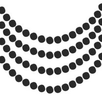 Uxcell 4Pcs Felt Ball Garland Black Pom Pom Garland Handing Balls 7.55 Feet Long 20 Balls for Christmas