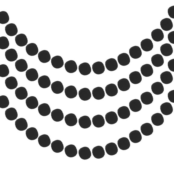 Uxcell 4Pcs Felt Ball Garland Black Pom Pom Garland Handing Balls 7.55 Feet Long 20 Balls for Christmas