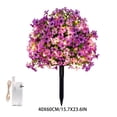 thumbnail image 3 of Artificial Violet Flowers with LED Lights Ground Stake Tree 28 Heads Plastic Outdoor Yard Garden Home Decor Waterproof, 3 of 7