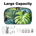 thumbnail image 3 of Palm Leaves Digital Storage Bag with Oxford Cloth Material - Waterproof USB Pouch, Digital Pouch, Cable Organizer Storage for Cell Phone Charger Cord - 5.9x9.44x3.14 in, 3 of 6