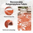 thumbnail image 4 of KUETH 6'x9' Outdoor Rug Waterproof Plastic Reversible Floral Patio Camping Outside Carpet,Orange White, 4 of 7