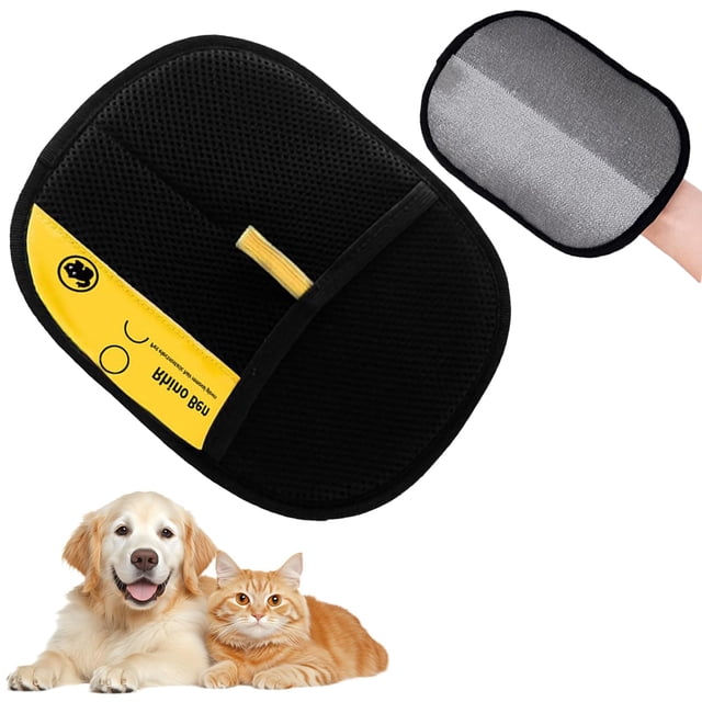 Guantes electrostáticos negros para quitar pelo de mascotas Jadesiegel