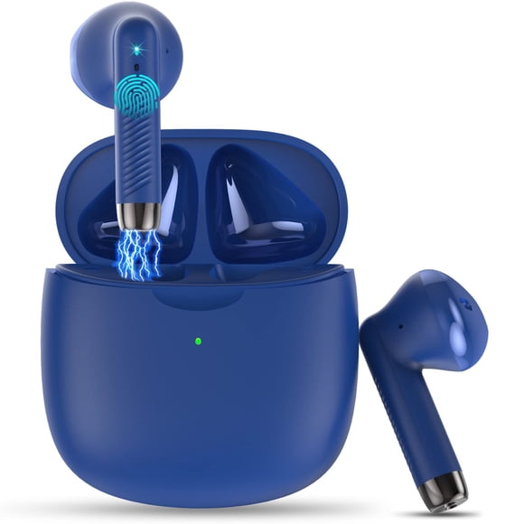 Auricular inalámbrico Jxrev Bluetooth 5.3 Stereo Bass IPX7 Azul