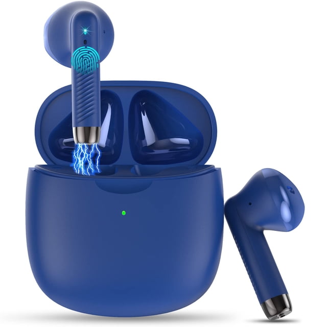 Auricular inalámbrico Jxrev Bluetooth 5.3 Stereo Bass IPX7 Azul