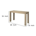 thumbnail image 5 of Table with Wooden Block Legs and Grain Details, Brown- Saltoro Sherpi, 5 of 5