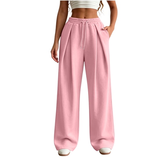 Guluxicc Women's Athletic Pants with Pockets Elastic Waist Drawstring Running Performance Sweatpants for Everyday Gym Workout