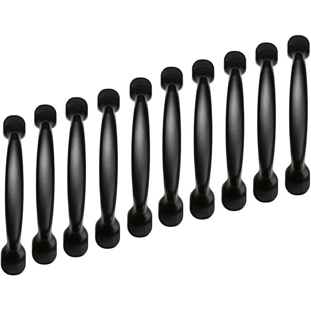 Office Door Pulls, Durable Solid Aluminium Alloy Material, Rust Resistant Black Cabinet Handles, Modern Arc Design, Comfortable Hand Feel for Contemporary Interiors