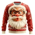 thumbnail image 2 of Santa Christmas Sweaters for Men 2028 Funny Christmas Sweatshirts Crewneck Printed Xmas Holiday Pullover Shirts for Couple, 2 of 3