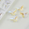 thumbnail image 3 of 6 piezas de adornos de cristal para uñas con forma de mariposa tridimensional, 5 x 8 mm, para manicura, 3 of 5