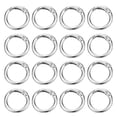 thumbnail image 1 of Uxcell 16 Pcs Anillos de resorte metálicos, 1"/26mm Clips para llaveros y manualidades, plateado-blanco, 1 of 6