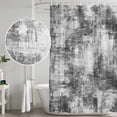 thumbnail image 4 of Black Grey Ombre Shower Curtain Set - 72" x 78" Washable Bathtub Curtain with 12 Hooks, Gradient Abstract Art Vintage Waterproof Fabric Stall Shower Curtains for Bathroom/Bathtub Décor, 4 of 6