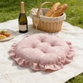 thumbnail image 5 of HuiXinOu Donut Cushion Chair Pad, 15.7in Round Velvet Floor Pillow Ottoman with Strap, Colorful Seat Cushion for Office Living Room Outdoor Chair, Comfort Decor, 5 of 6